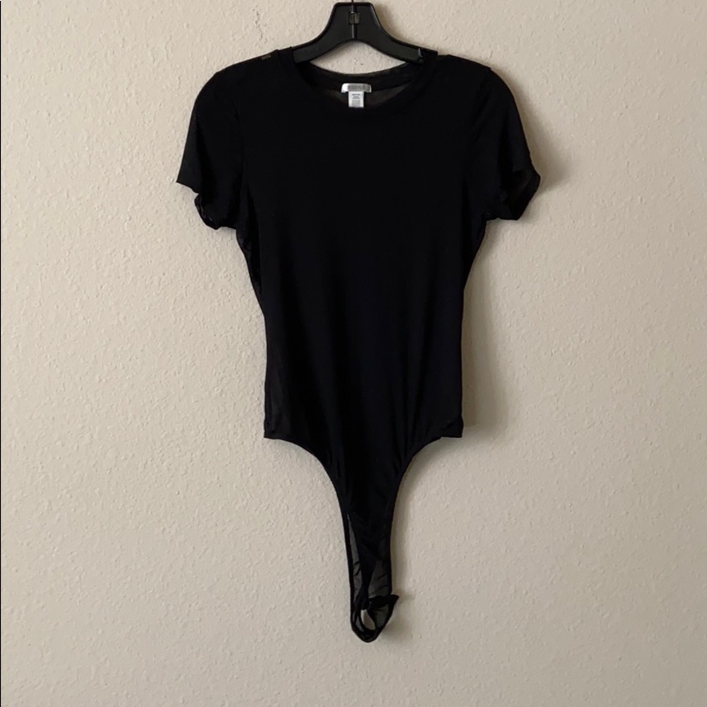 Black mesh bodysuit